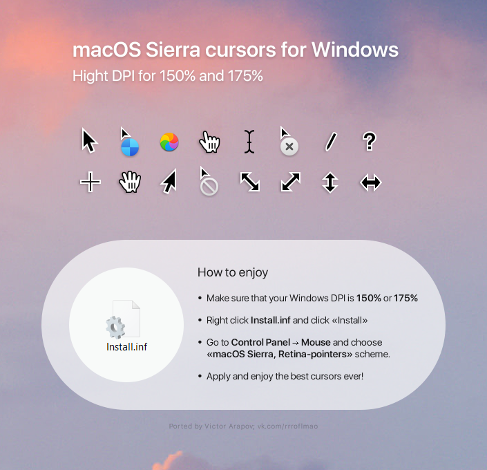 Macos mojave mouse pointer for windows 10